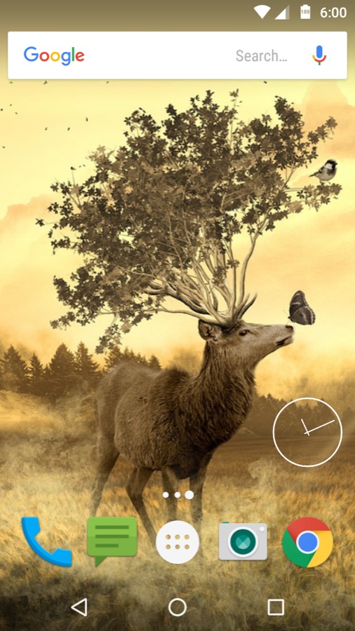 A wallpaper from the app on an Android home screen