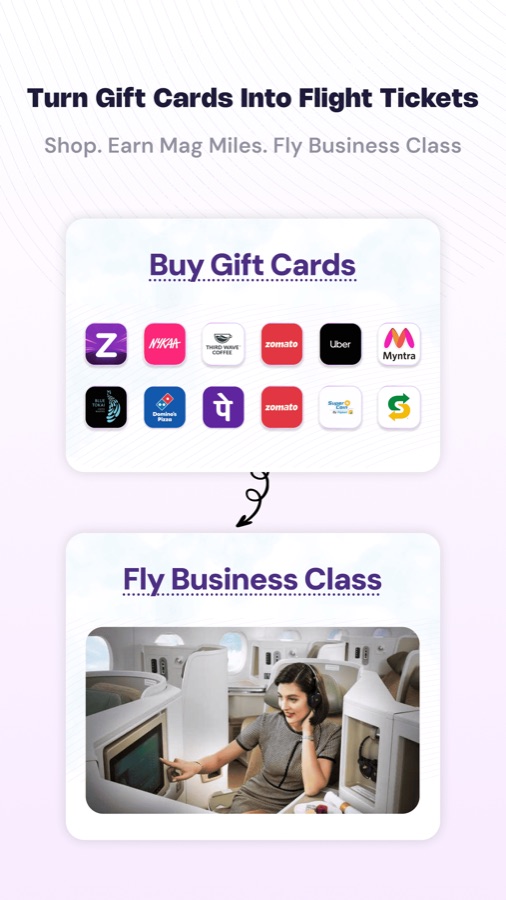 Turn gift cards into flight tickets: shop, earn Mag Miles, fly business class