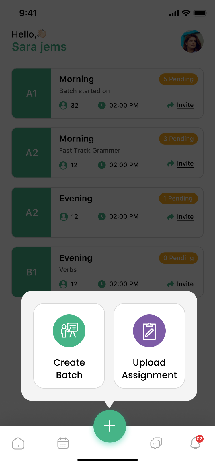 MioClass app screen